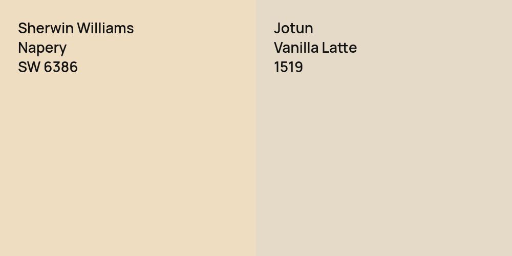 Sherwin Williams Napery vs. Jotun Vanilla Latte