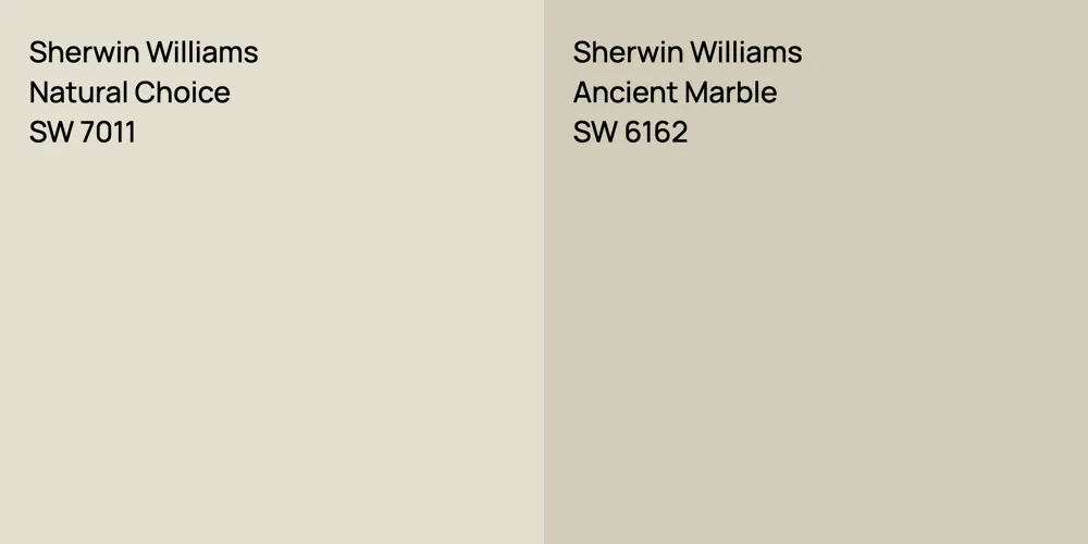 Sherwin Williams Natural Choice vs. Sherwin Williams Ancient Marble