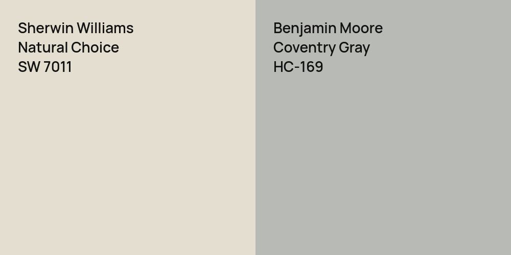 Sherwin Williams Natural Choice vs. Benjamin Moore Coventry Gray