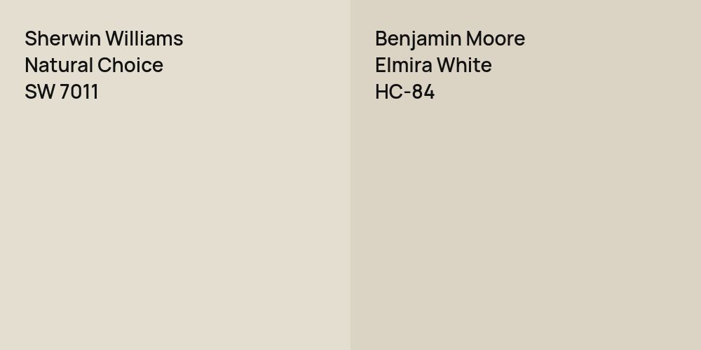 Sherwin Williams Natural Choice vs. Benjamin Moore Elmira White