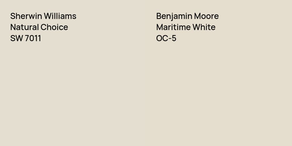 Sherwin Williams Natural Choice vs. Benjamin Moore Maritime White