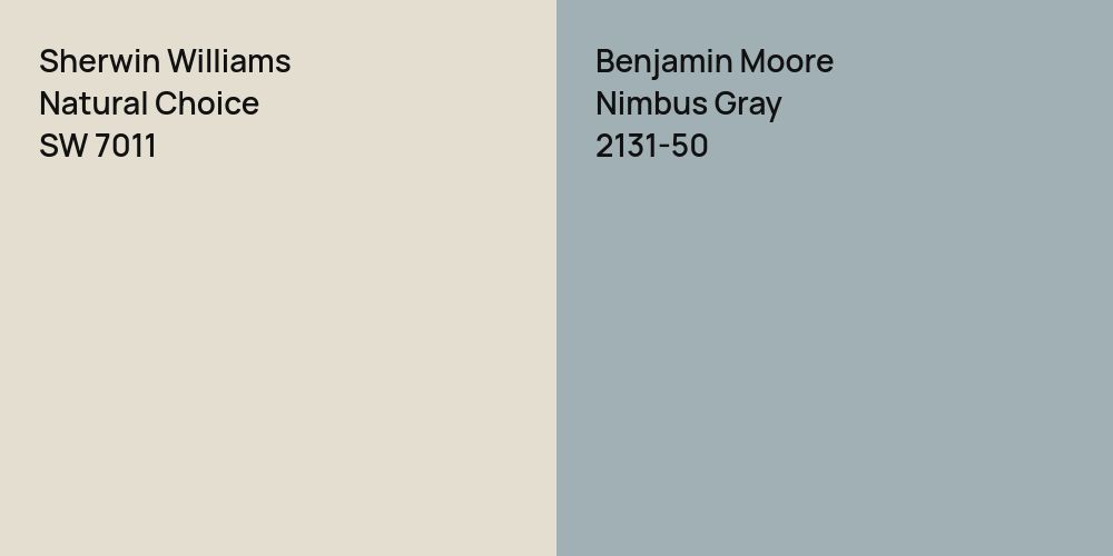 Sherwin Williams Natural Choice vs. Benjamin Moore Nimbus Gray