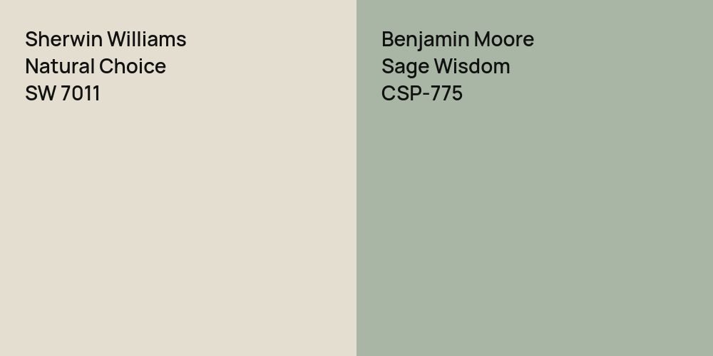 Sherwin Williams Natural Choice vs. Benjamin Moore Sage Wisdom