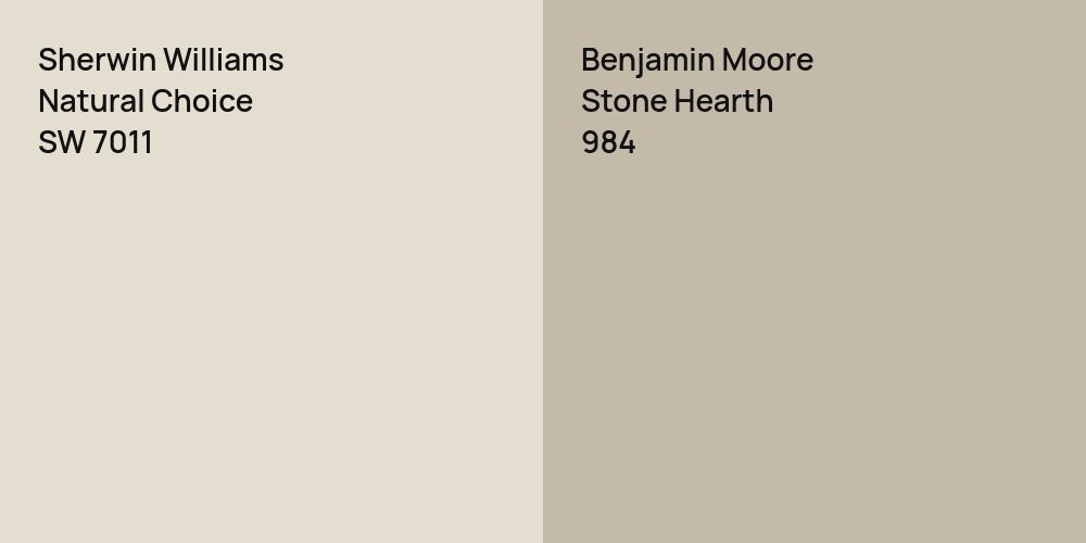 Sherwin Williams Natural Choice vs. Benjamin Moore Stone Hearth