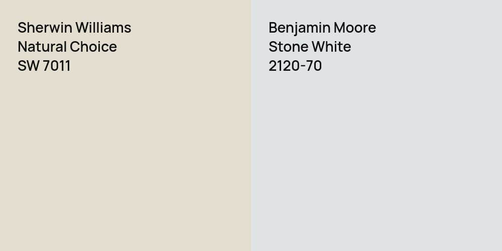 Sherwin Williams Natural Choice vs. Benjamin Moore Stone White