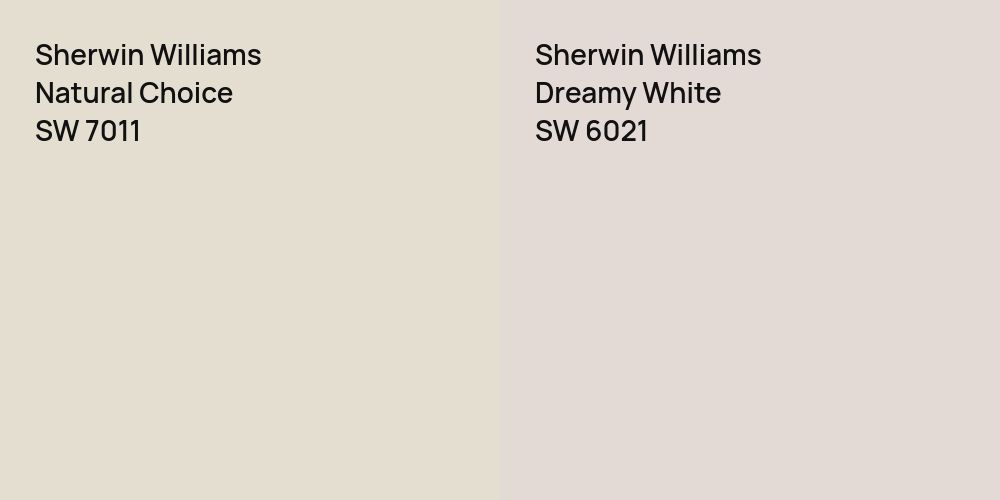 Sherwin Williams Natural Choice vs. Sherwin Williams Dreamy White