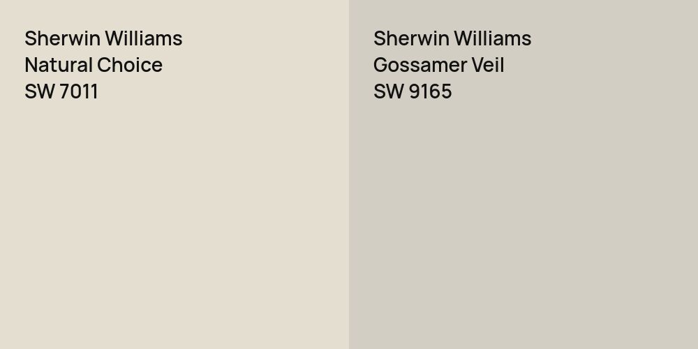 Sherwin Williams Natural Choice vs. Sherwin Williams Gossamer Veil