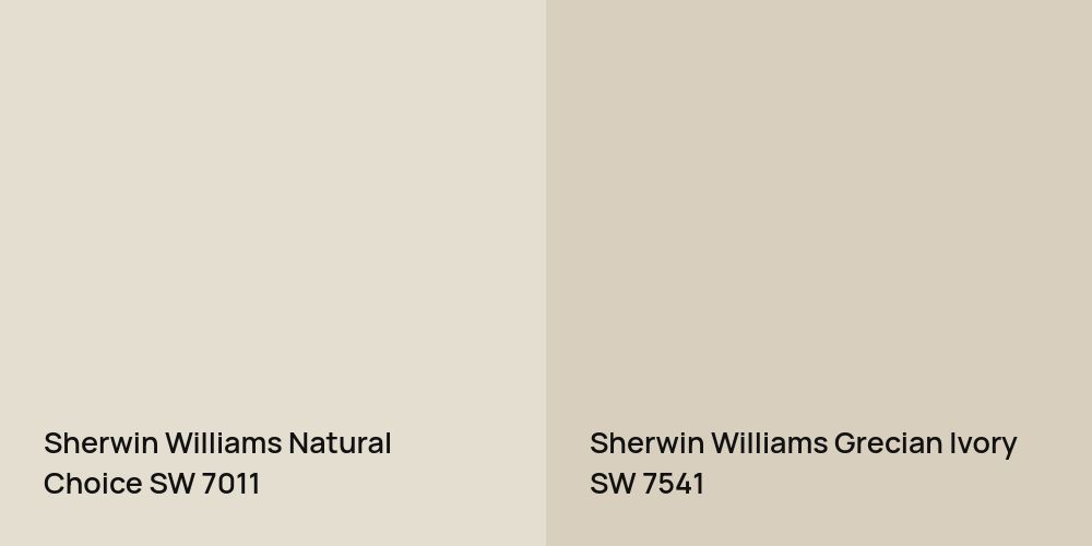 Sherwin Williams Natural Choice vs. Sherwin Williams Grecian Ivory