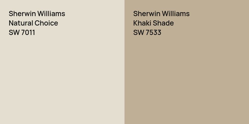 Sherwin Williams Natural Choice vs. Sherwin Williams Khaki Shade