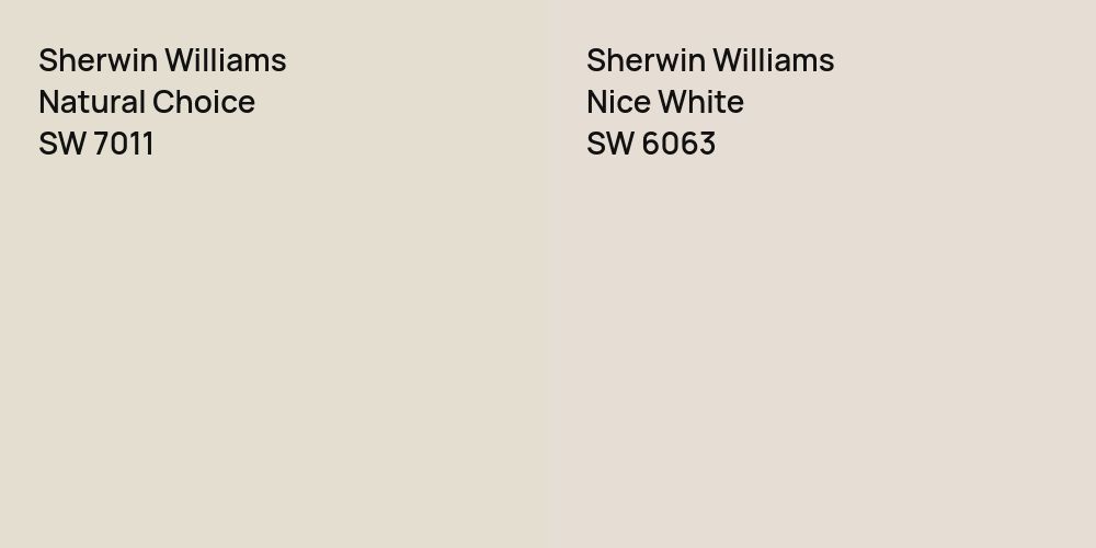 Sherwin Williams Natural Choice vs. Sherwin Williams Nice White