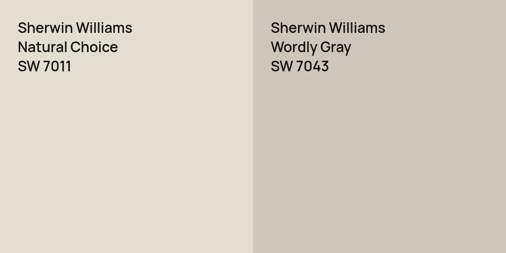 Sherwin Williams Natural Choice vs. Sherwin Williams Wordly Gray