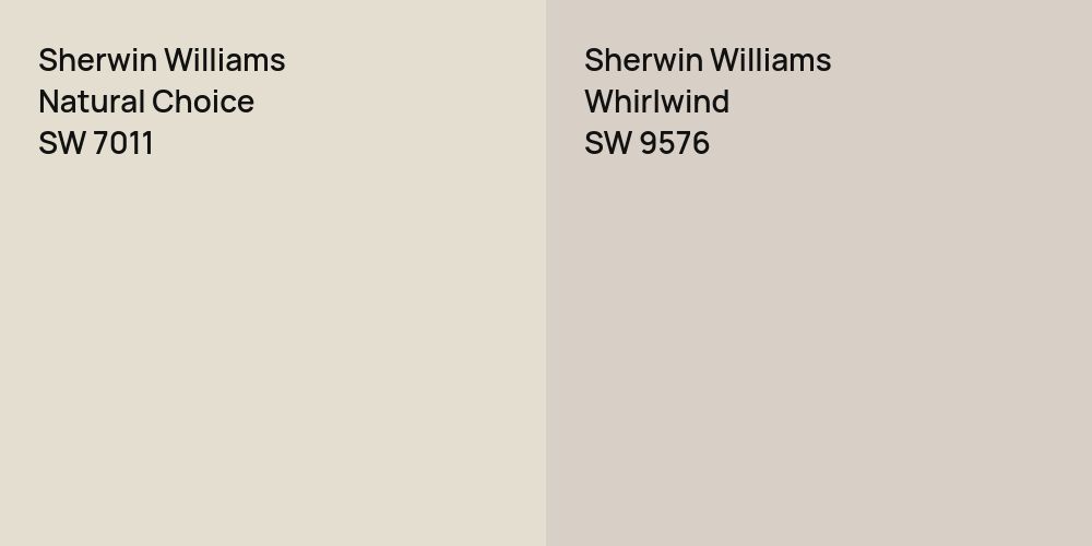 Sherwin Williams Natural Choice vs. Sherwin Williams Whirlwind