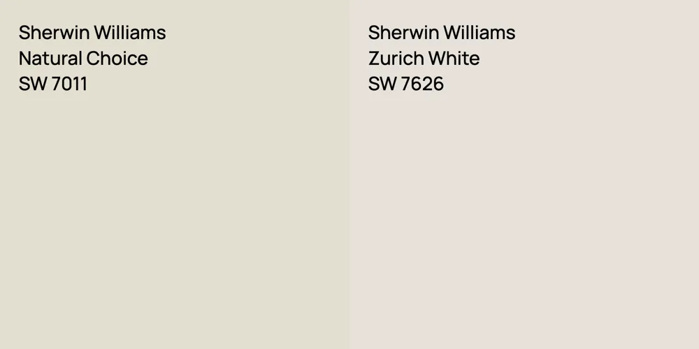 Sherwin Williams Natural Choice vs. Sherwin Williams Zurich White