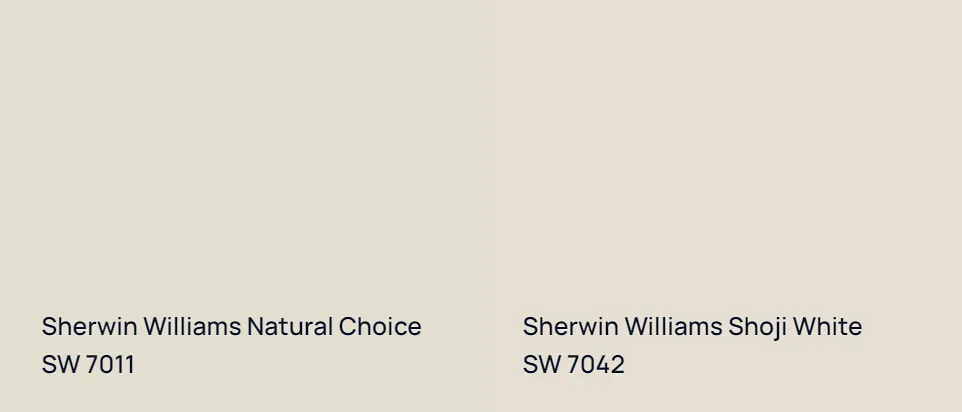 Sherwin Williams Natural Choice SW 7011 vs Sherwin Williams Shoji White SW 7042