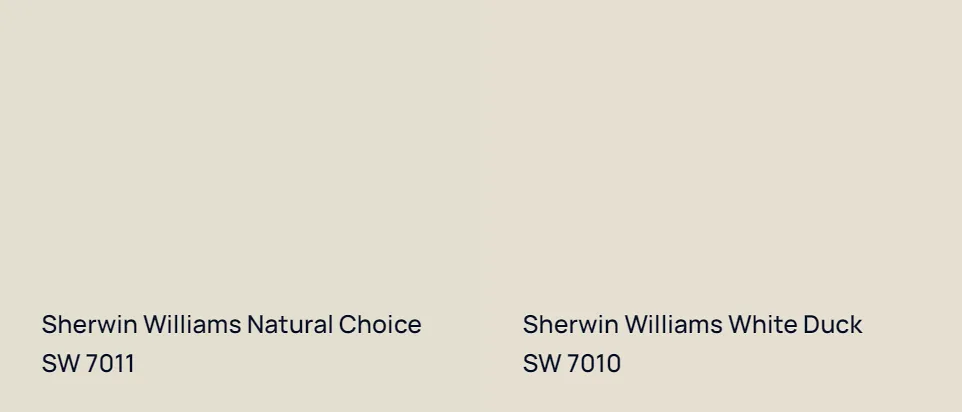 Sherwin Williams Natural Choice SW 7011 vs Sherwin Williams White Duck SW 7010