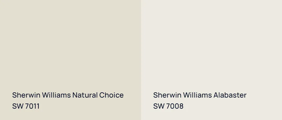 Sherwin Williams Natural Choice SW 7011 vs Sherwin Williams Alabaster SW 7008