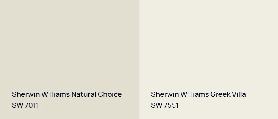 Sherwin Williams Natural Choice SW 7011 vs Sherwin Williams Greek Villa SW 7551
