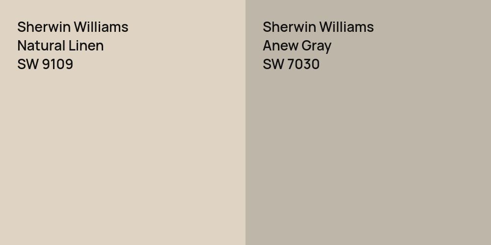 Sherwin Williams Natural Linen vs. Sherwin Williams Anew Gray