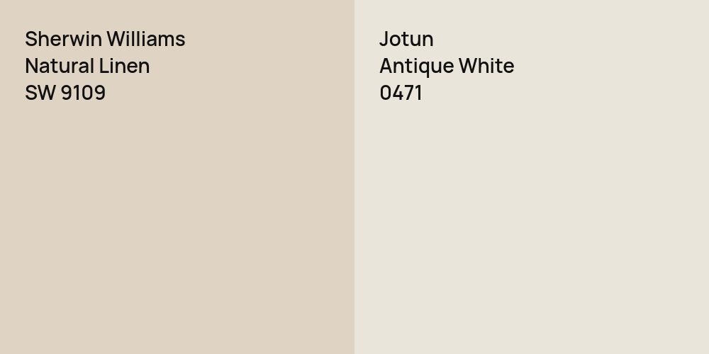 Sherwin Williams Natural Linen vs. Jotun Antique White