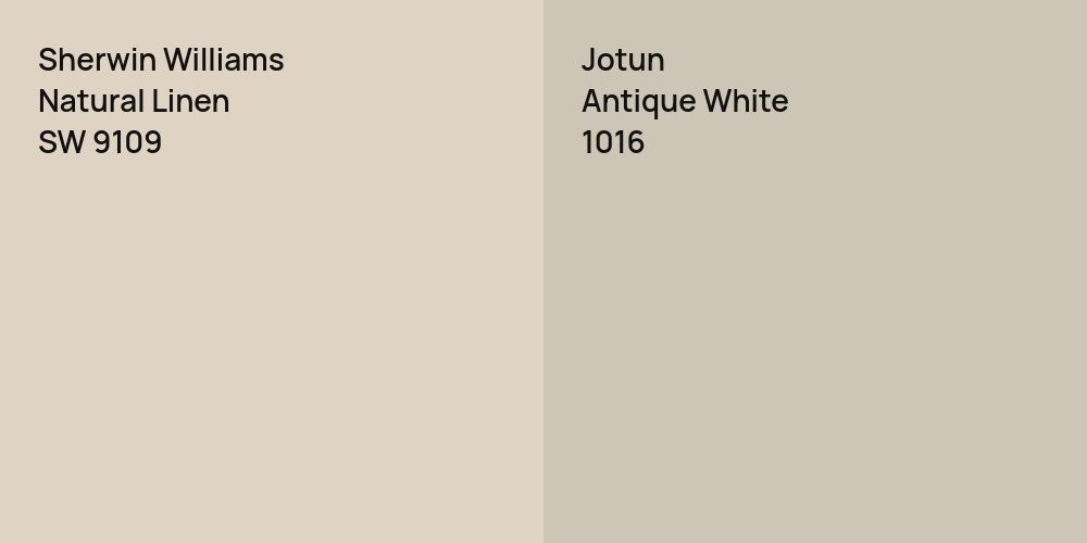 Sherwin Williams Natural Linen vs. Jotun Antique White