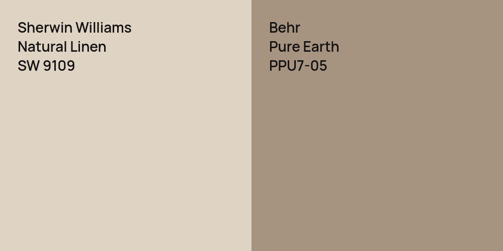 Sherwin Williams Natural Linen vs. Behr Pure Earth