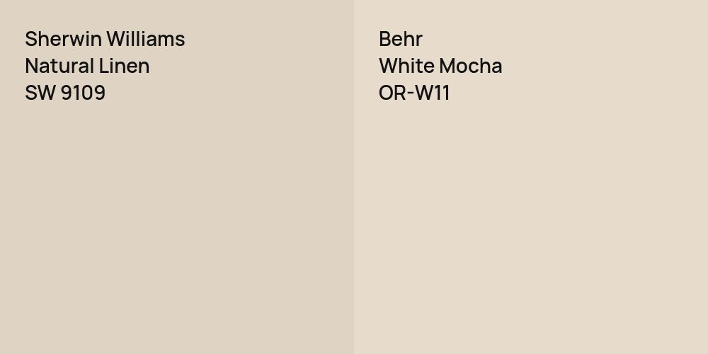 Sherwin Williams Natural Linen vs. Behr White Mocha