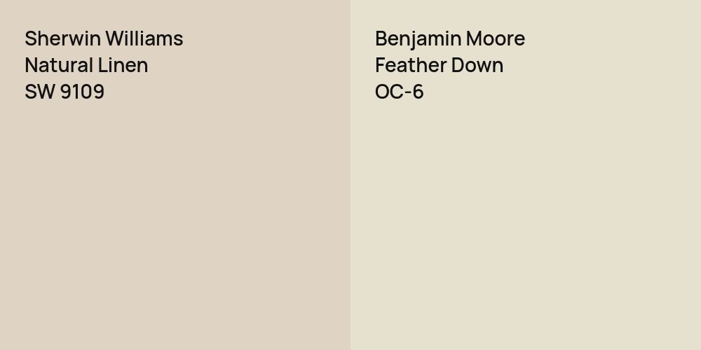 Sherwin Williams Natural Linen vs. Benjamin Moore Feather Down