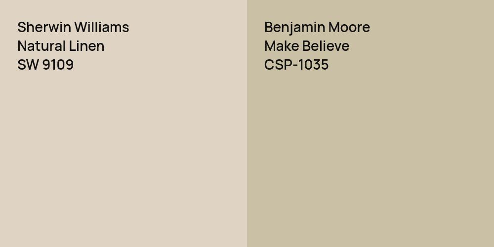 Sherwin Williams Natural Linen vs. Benjamin Moore Make Believe