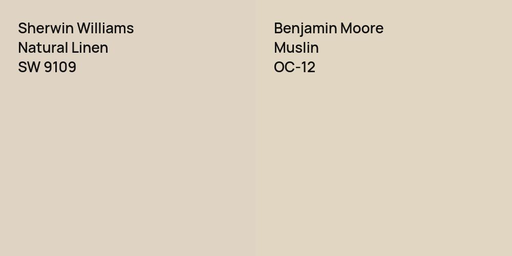 Sherwin Williams Natural Linen vs. Benjamin Moore Muslin