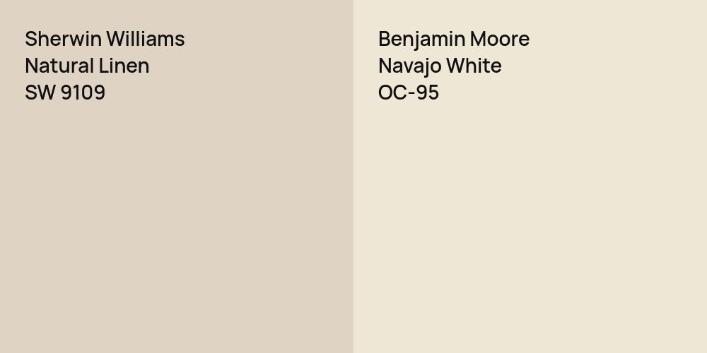 Sherwin Williams Natural Linen vs. Benjamin Moore Navajo White