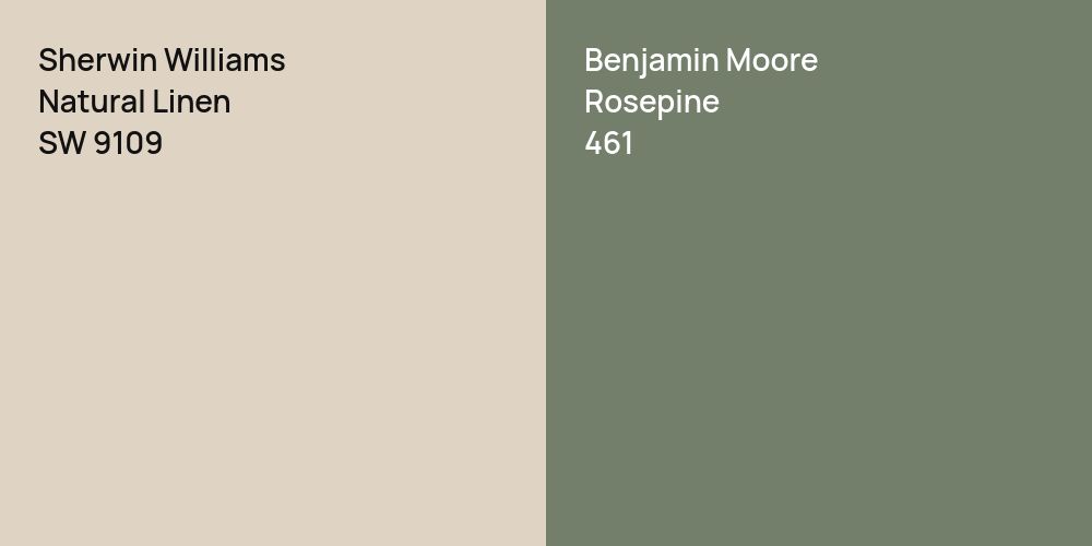 Sherwin Williams Natural Linen vs. Benjamin Moore Rosepine