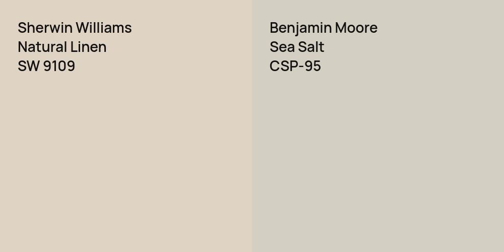 Sherwin Williams Natural Linen vs. Benjamin Moore Sea Salt