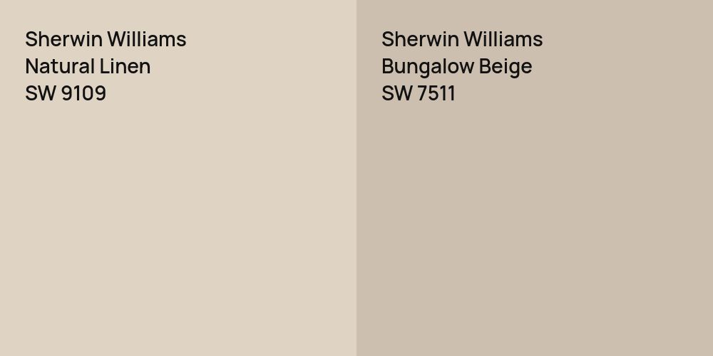 Sherwin Williams Natural Linen vs. Sherwin Williams Bungalow Beige