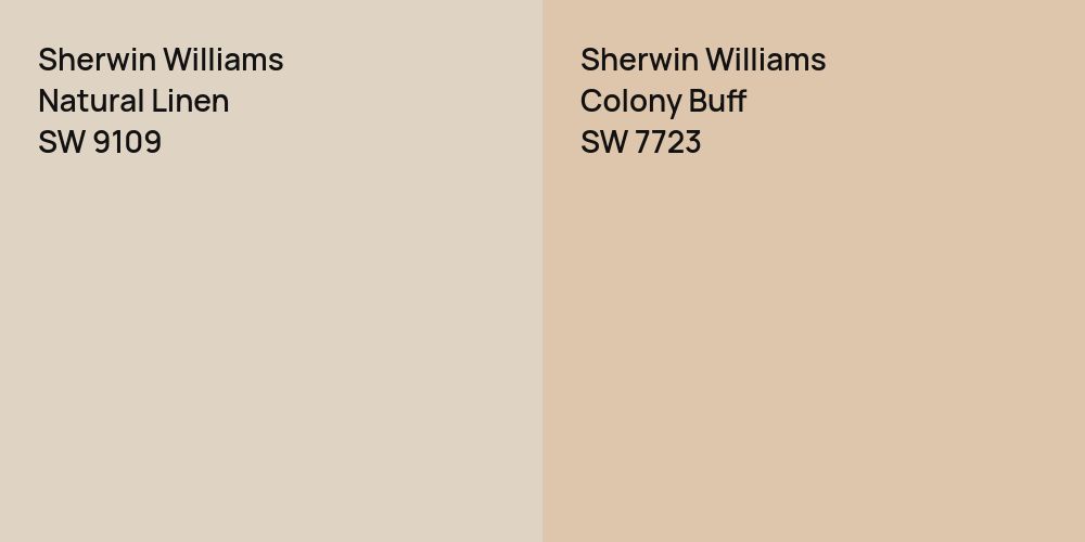 Sherwin Williams Natural Linen vs. Sherwin Williams Colony Buff