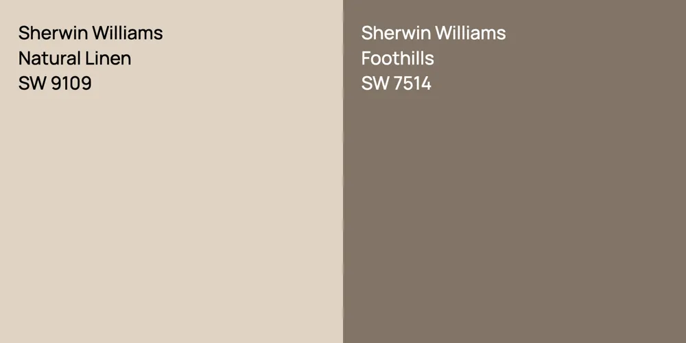 Sherwin Williams Natural Linen vs. Sherwin Williams Foothills