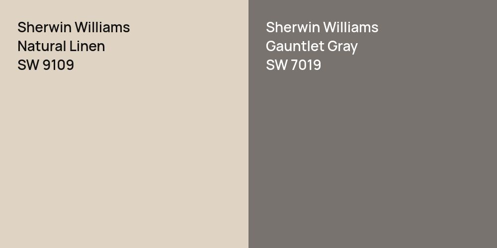 Sherwin Williams Natural Linen vs. Sherwin Williams Gauntlet Gray