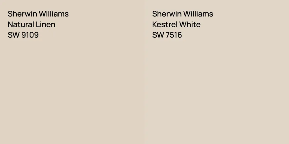 Sherwin Williams Natural Linen vs. Sherwin Williams Kestrel White