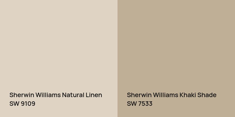 Sherwin Williams Natural Linen vs. Sherwin Williams Khaki Shade