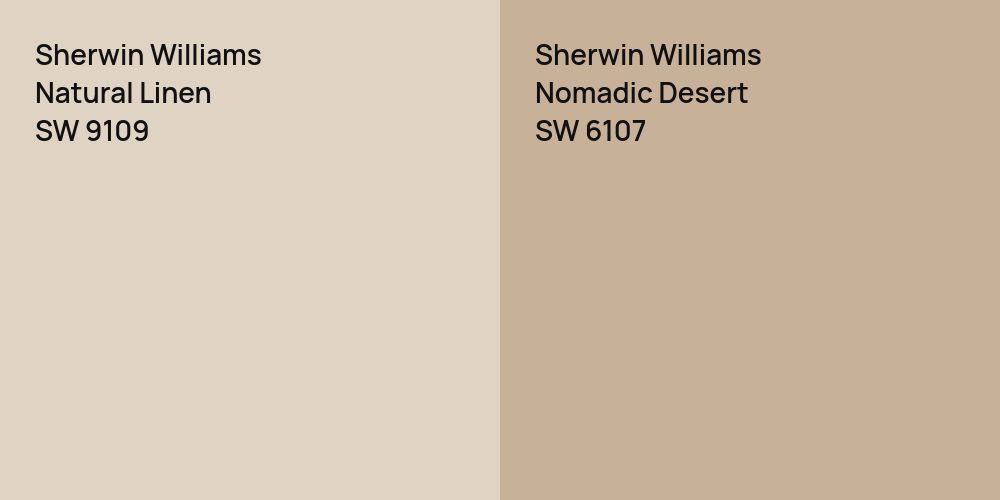 Sherwin Williams Natural Linen vs. Sherwin Williams Nomadic Desert