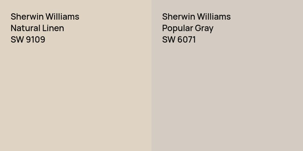 Sherwin Williams Natural Linen vs. Sherwin Williams Popular Gray