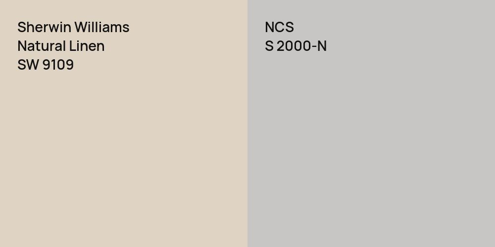 Sherwin Williams Natural Linen vs. NCS S 2000-N