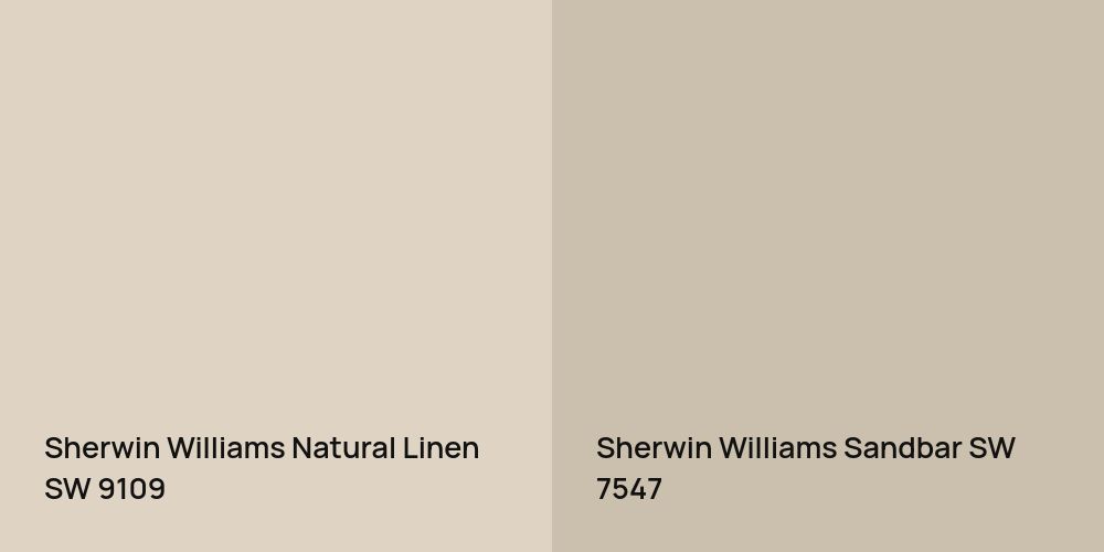 Sherwin Williams Natural Linen vs. Sherwin Williams Sandbar