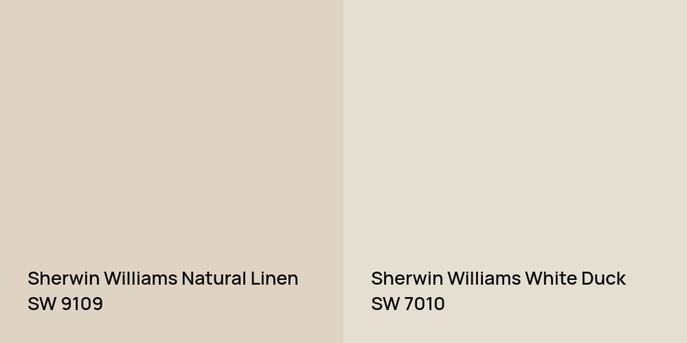 Sherwin Williams Natural Linen vs. Sherwin Williams White Duck