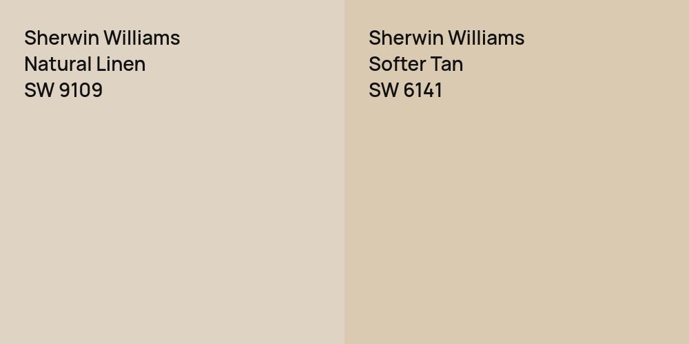 Sherwin Williams Natural Linen vs. Sherwin Williams Softer Tan