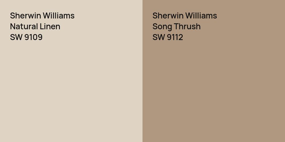 Sherwin Williams Natural Linen vs. Sherwin Williams Song Thrush