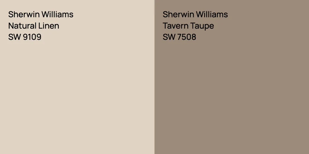 Sherwin Williams Natural Linen vs. Sherwin Williams Tavern Taupe