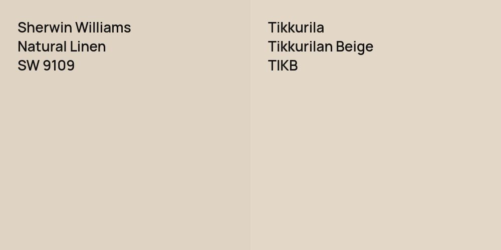 Sherwin Williams Natural Linen vs. Tikkurila Tikkurilan Beige