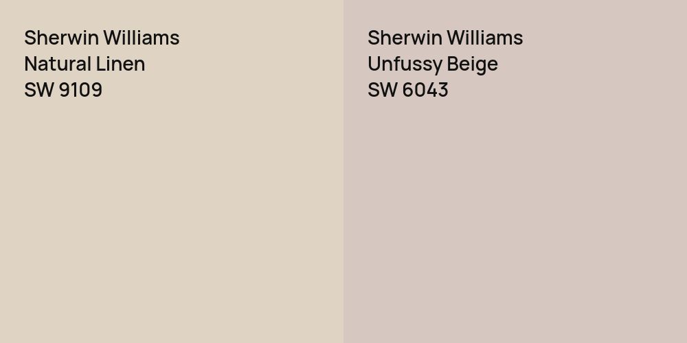 Sherwin Williams Natural Linen vs. Sherwin Williams Unfussy Beige