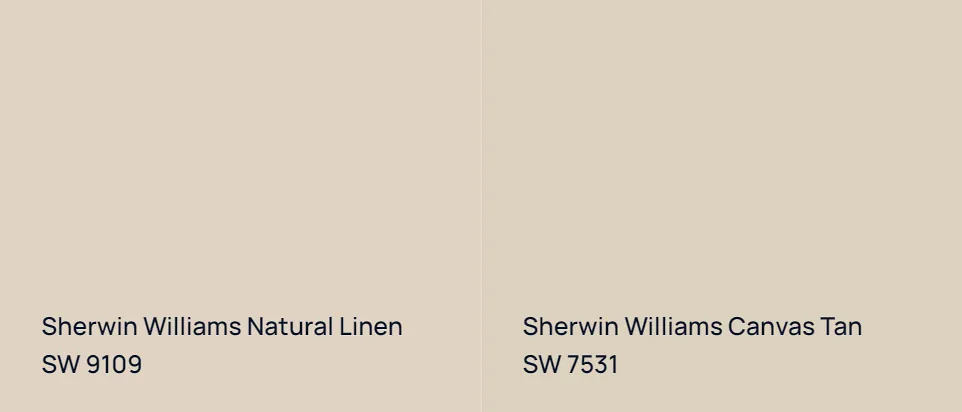 Sherwin Williams Natural Linen SW 9109 vs Sherwin Williams Canvas Tan SW 7531