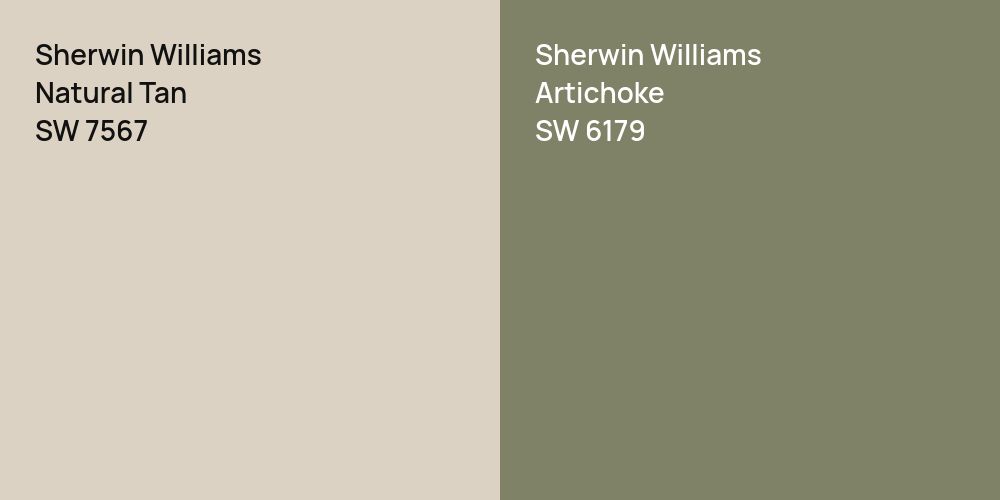 Sherwin Williams Natural Tan vs. Sherwin Williams Artichoke